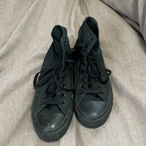 All black high top converse